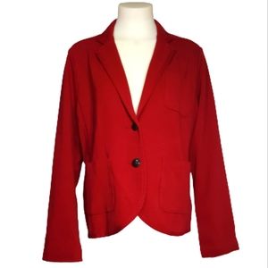 Lands'end Red Blazer Jacket Sz 16